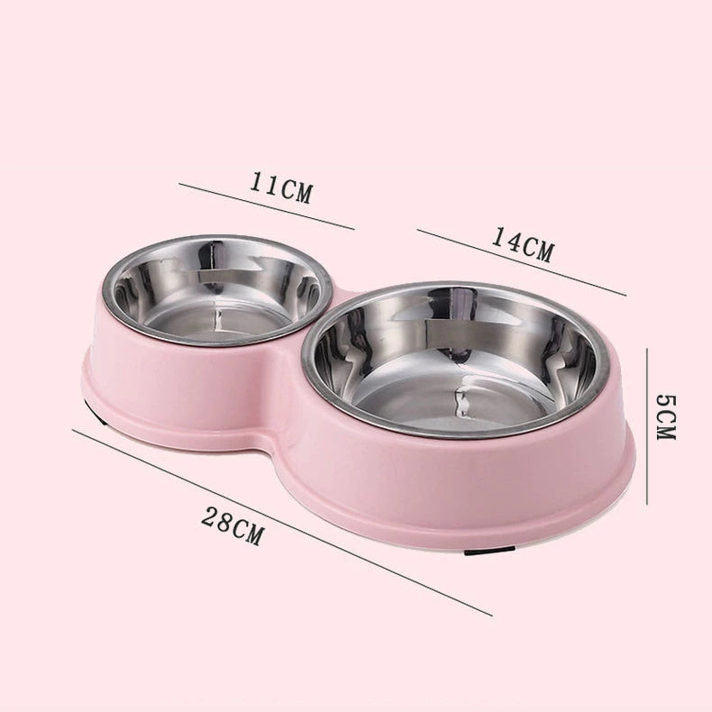 Comedouro e bebedouro inox Duplo