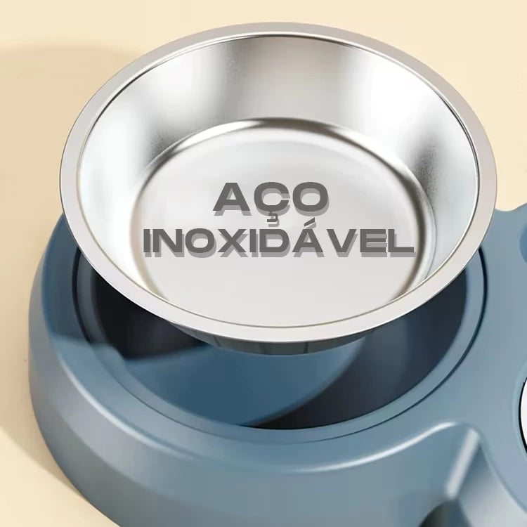 Comedouro e bebedouro inox Duplo