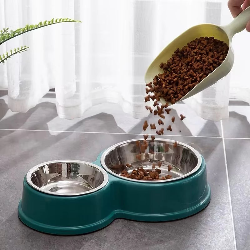 Comedouro e bebedouro inox Duplo