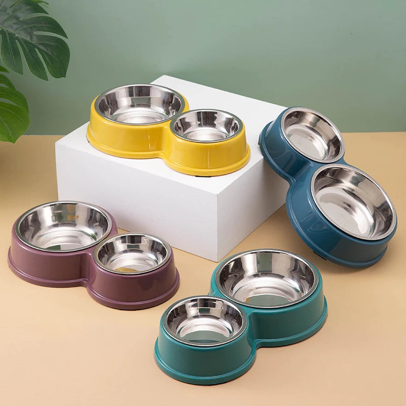 Comedouro e bebedouro inox Duplo