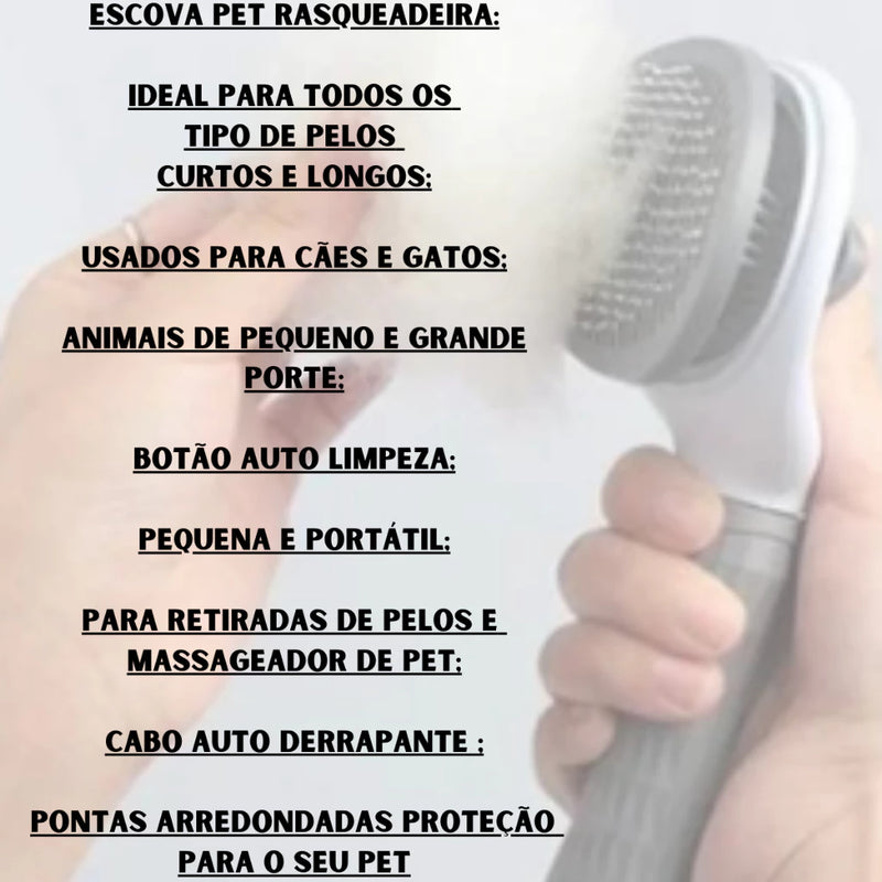 ESCOVA TIRA PELO PET MASSAGEADORA